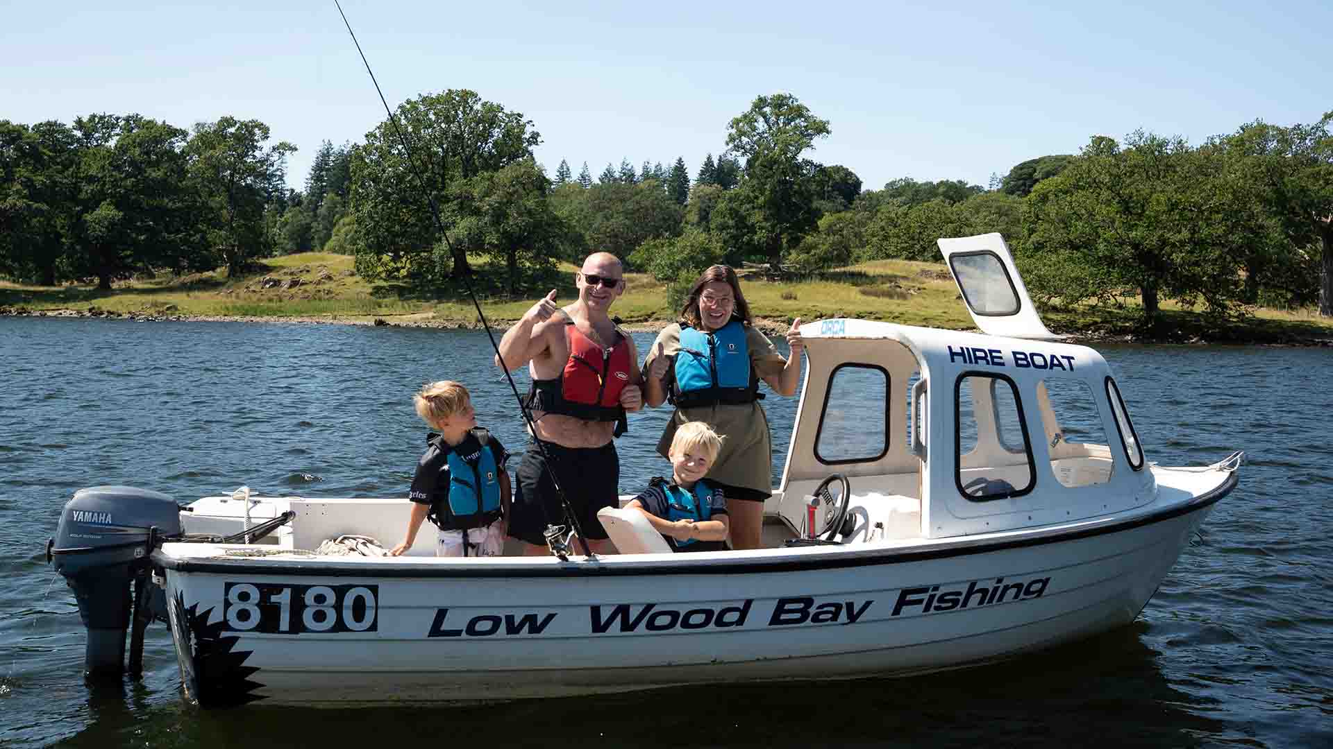 Family on a fishing boat