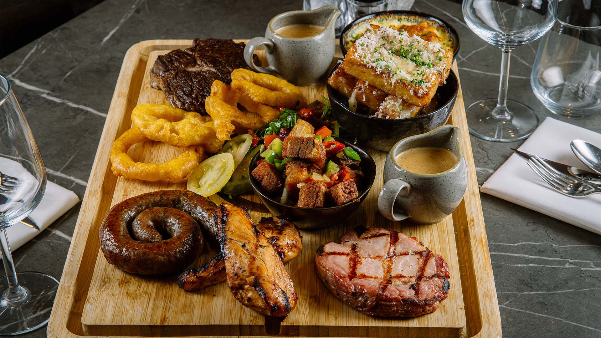 Steak Night Sharing Board in The Foodworks at Lancaster House Hotel