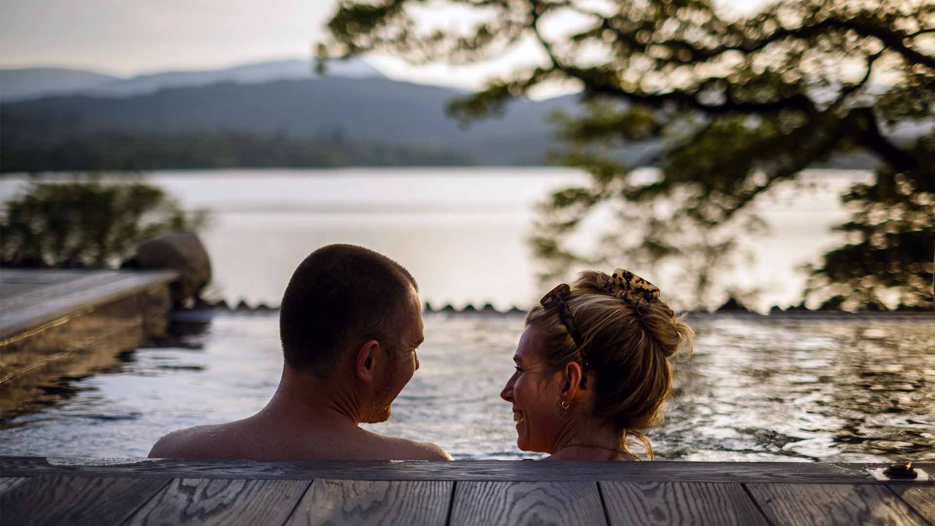 Couple in the vitality pool at Low Wood Bay