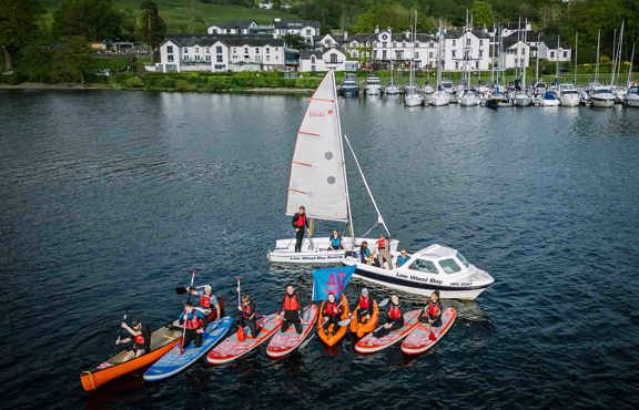 The Watersports team celebrating the centre's 40th birthday.