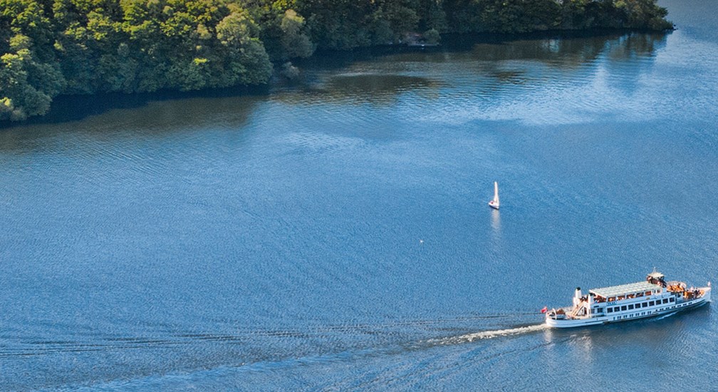 A Birds Eye view of a Cruise on Lake Winderemere
