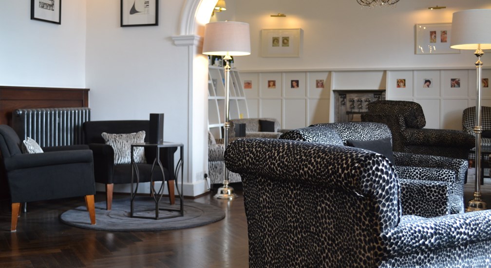 The contemporary and chic surroundings of Low Wood Bay's Langdale Lounge