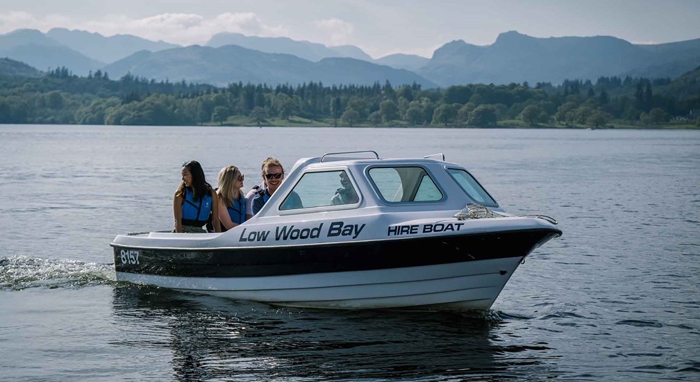A self drive hire boat from The Watersports Centre on lake Windermere