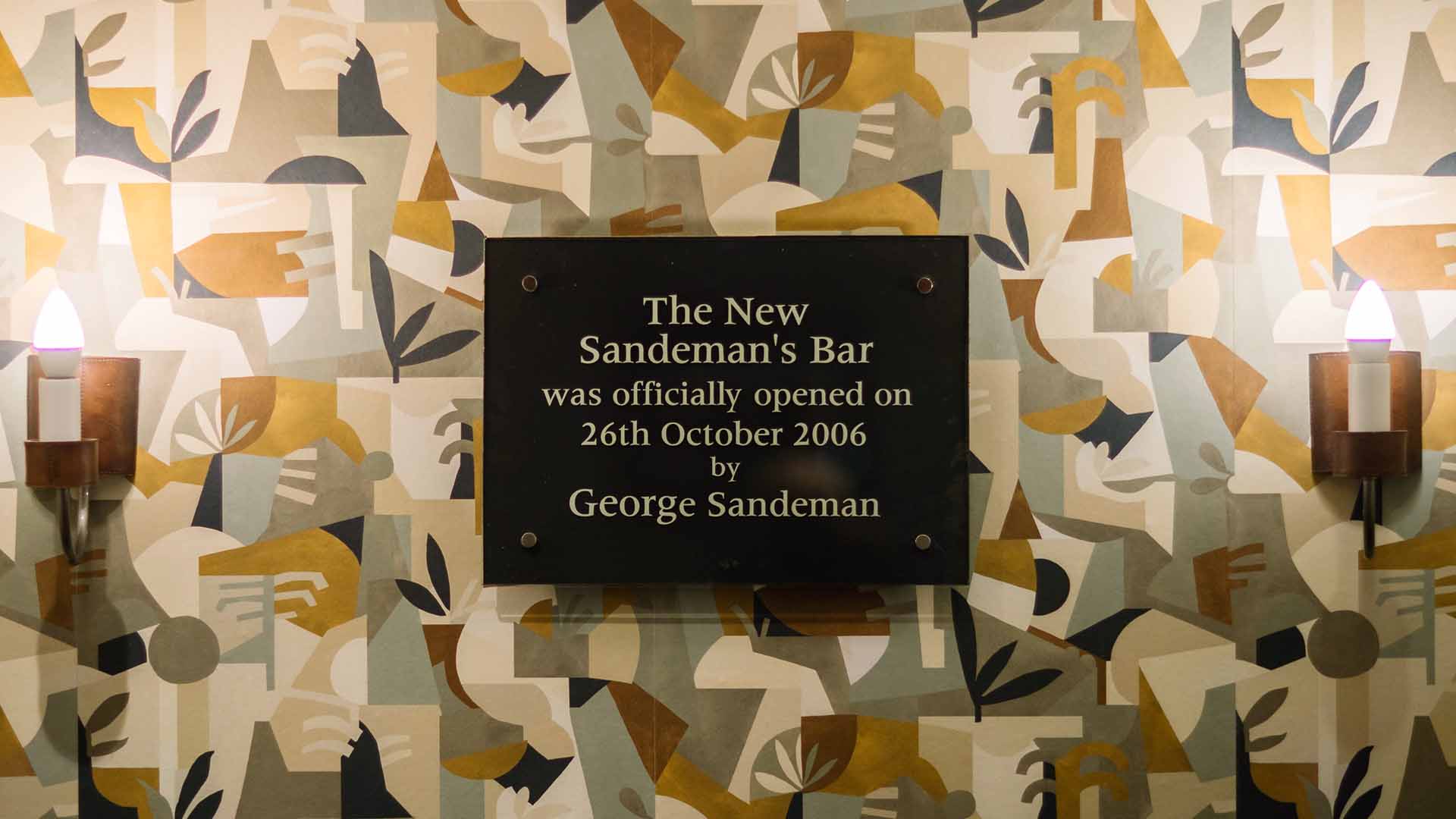 The Sandeman Bar wall plaque