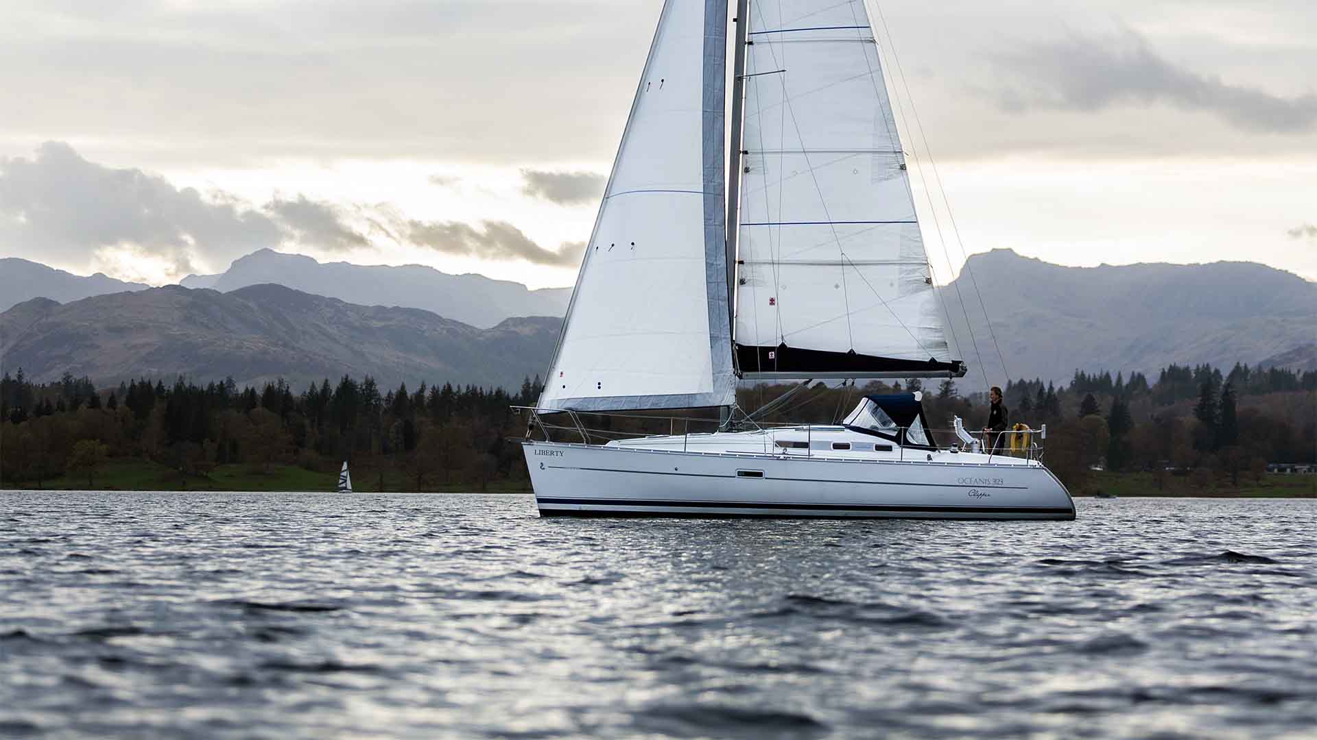 A chartered yacht on lake Windermere