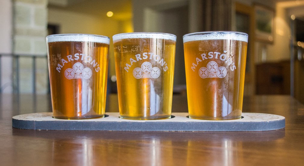 Trio of Marstons on a Paddle - The Sandemans Bar