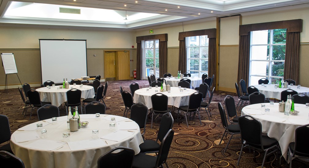 Banquest style table layout in the combined Coniston & Ullswater Rooms
