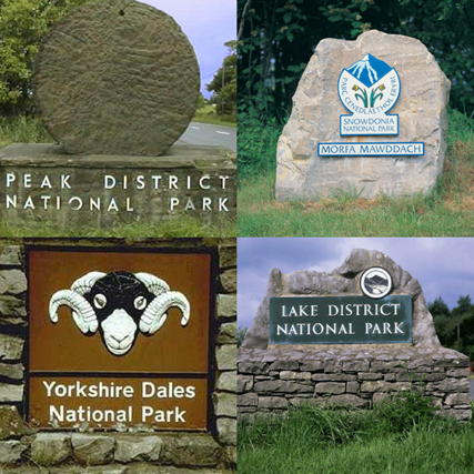 Collage of national park signs