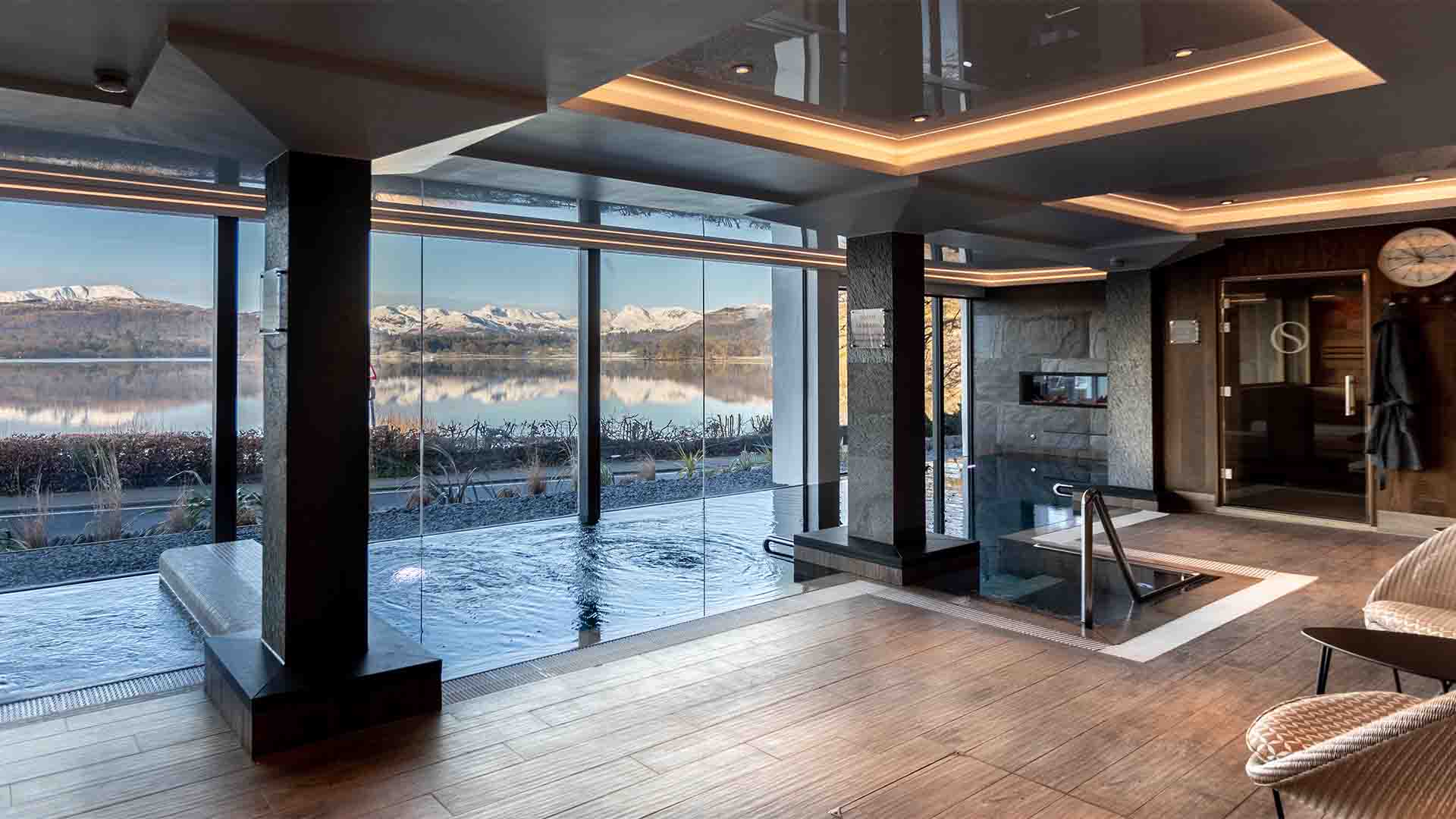 The indoor thermal pool at the Spa at Low Wood Bay