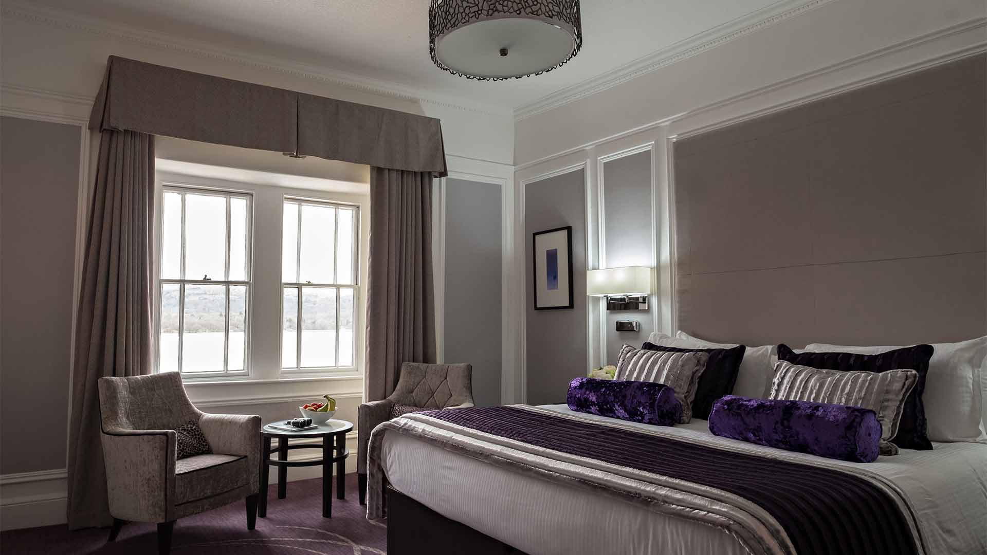 A Resort Lime Lake View hotel bedroom at Low Wood Bay Resort & Spa