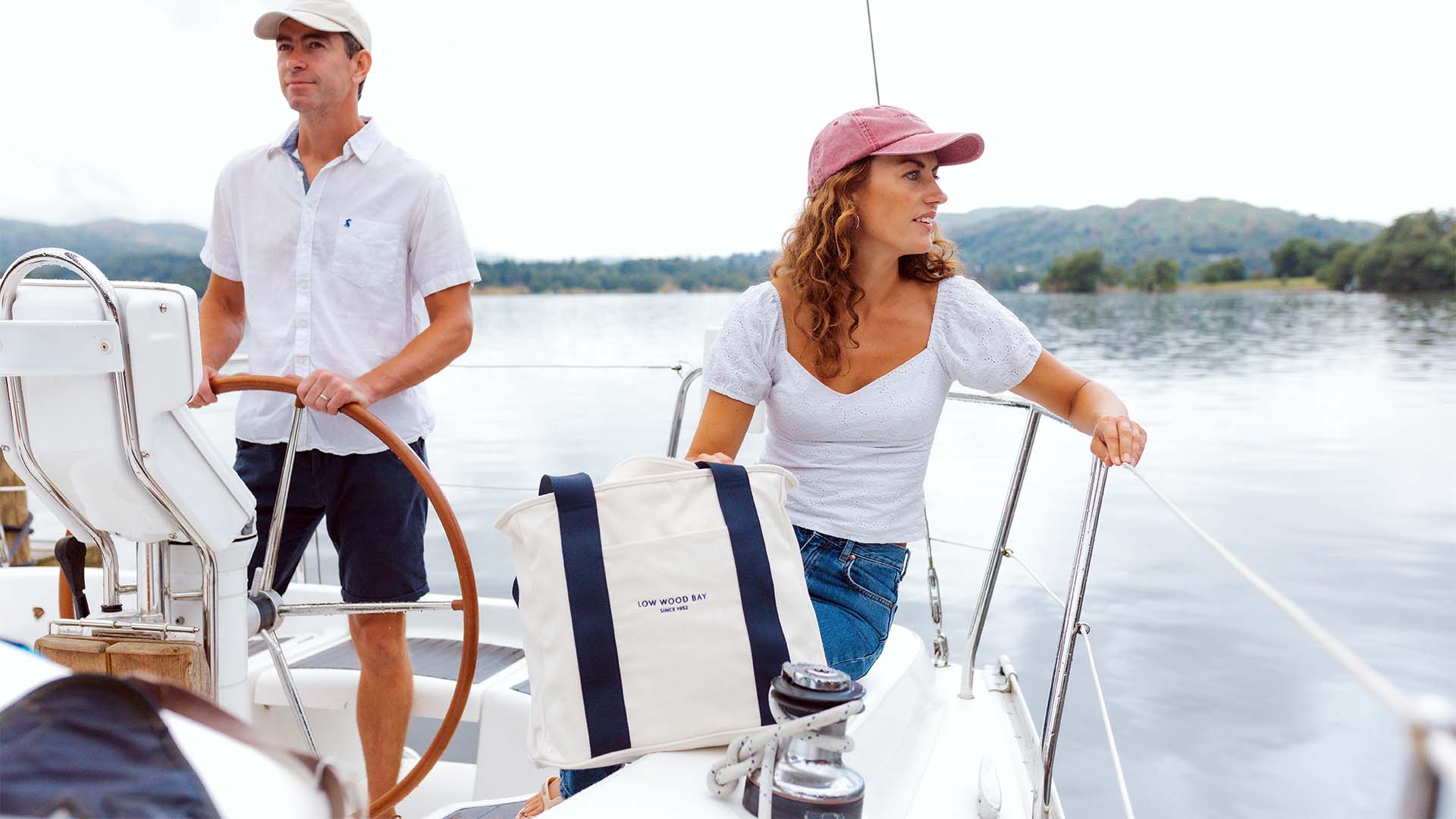 Couple aboard a charter yacht