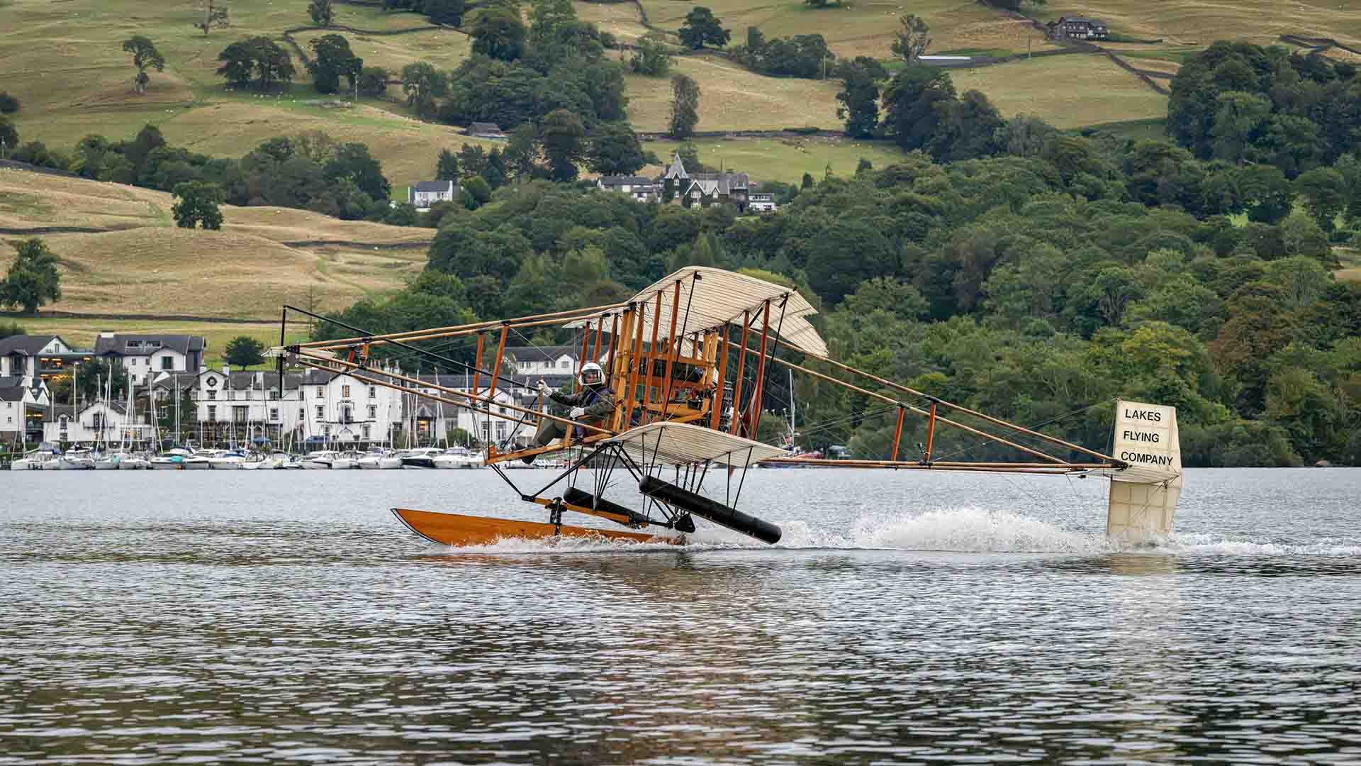 Wings over Windermere in front of Low Wood Bay