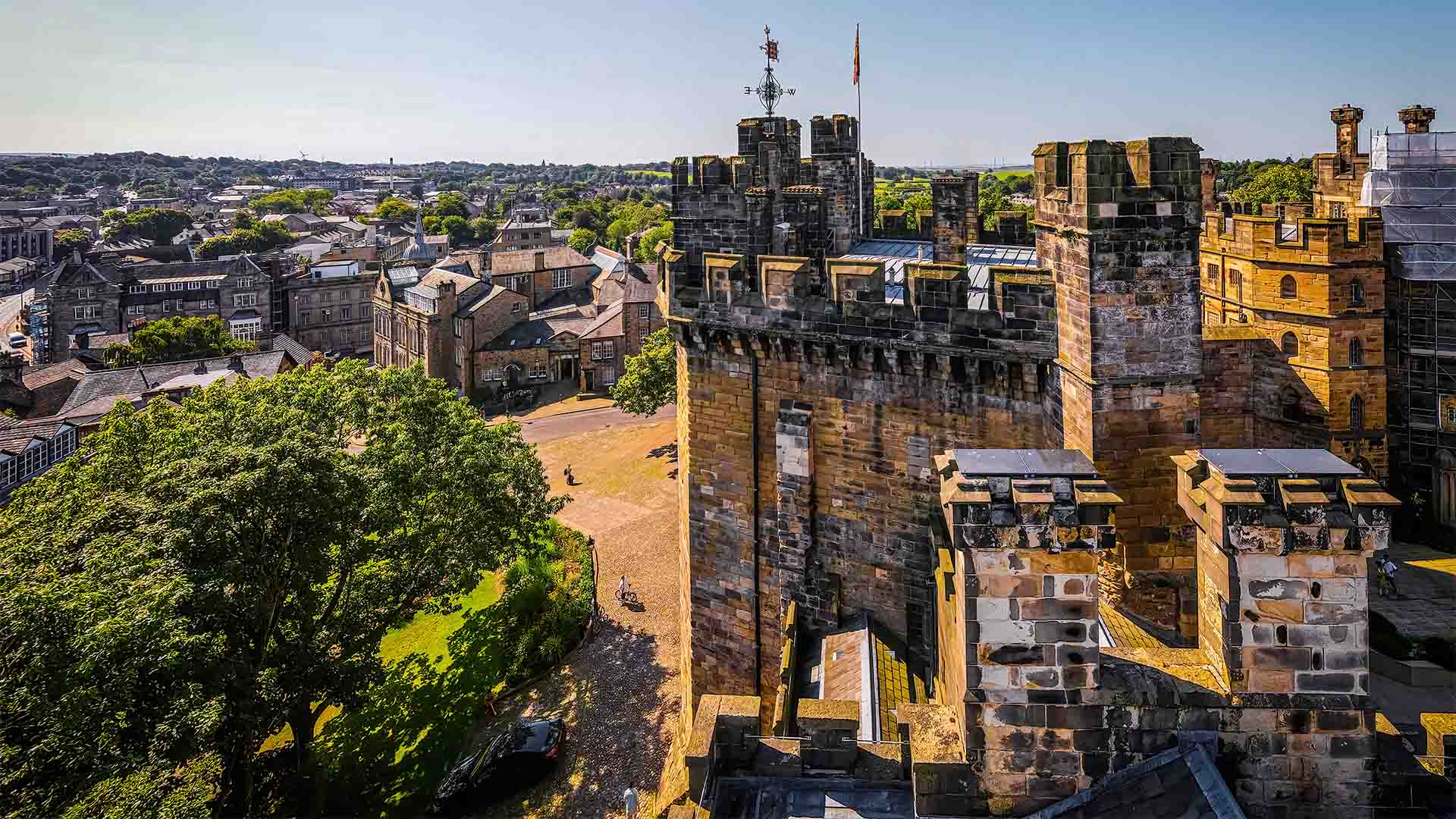 View from the battlements of Lancaster Castle