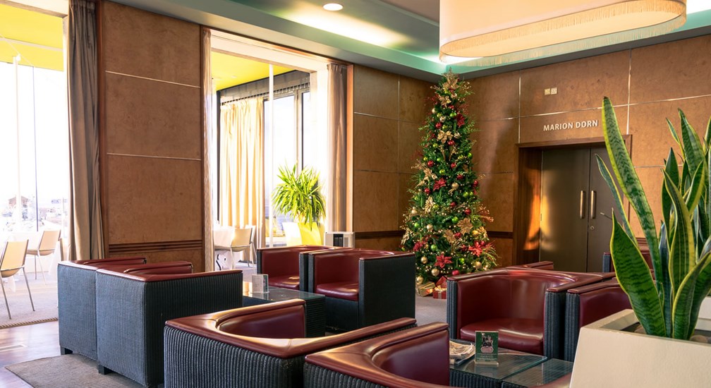 Christmas tree in The Midland's hotel lounge