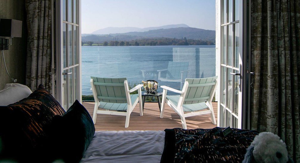 Balcony views from the Hazel Lake View Rooms at Low Wood Bay Resort & Spa