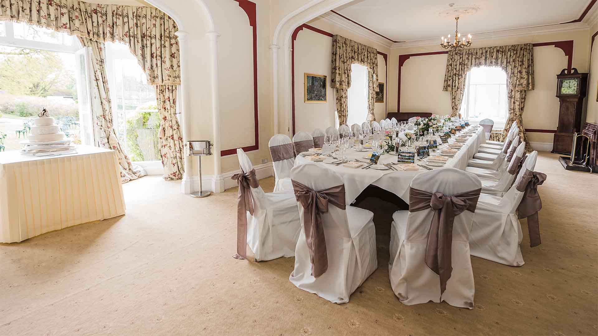 The Buckley setup for a wedding breakfast