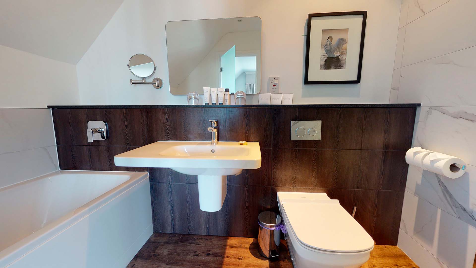 A Resort Lime hotel bedroom bathroom at Low Wood Bay Resort & Spa