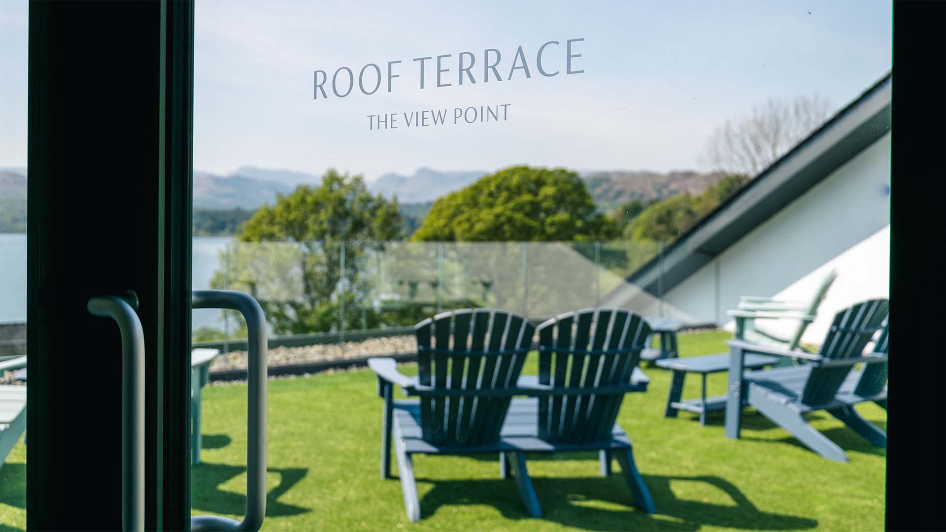 View through the windows to the roof terrace