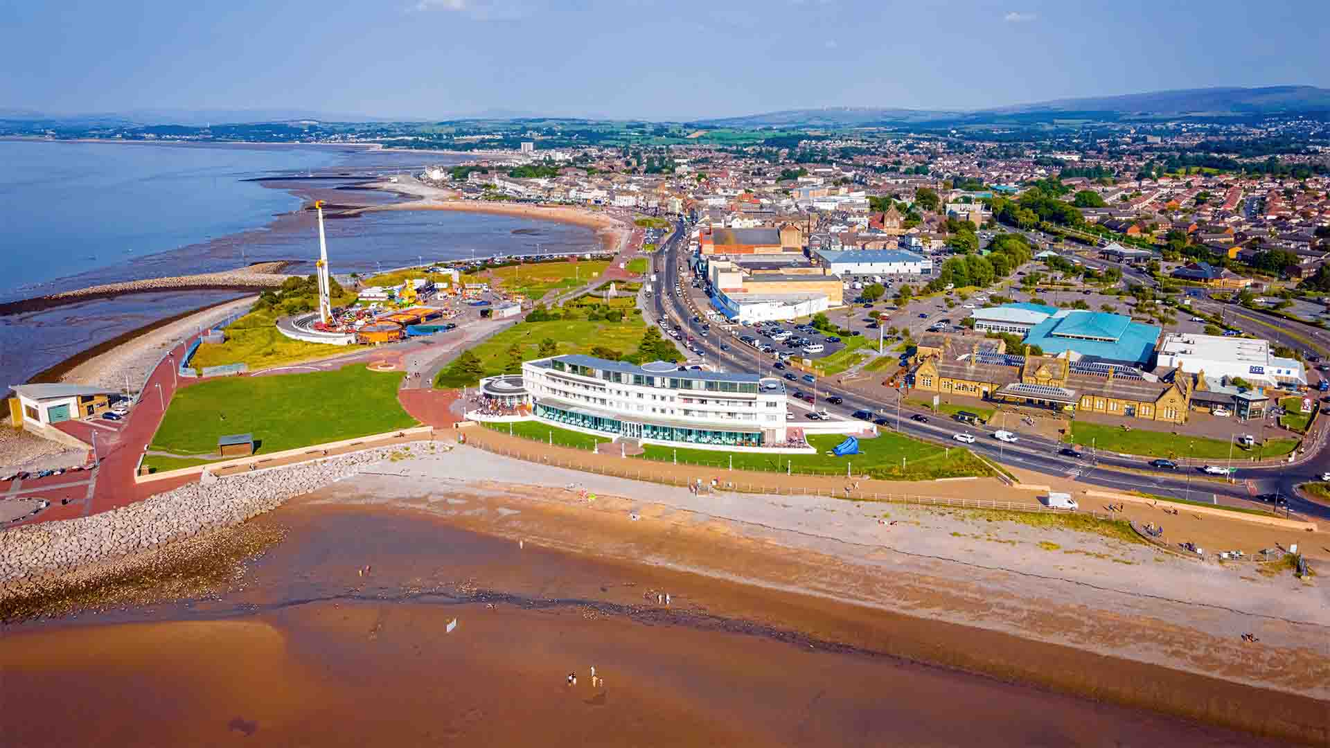 Morecambe promenade and the Midland hotel