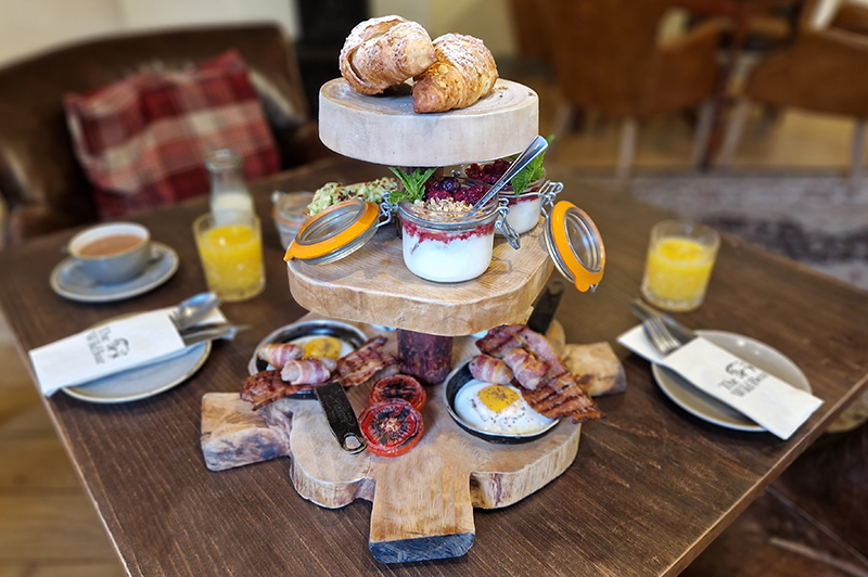 A delicious 3-tiered breakfast at The Wild Boar Inn