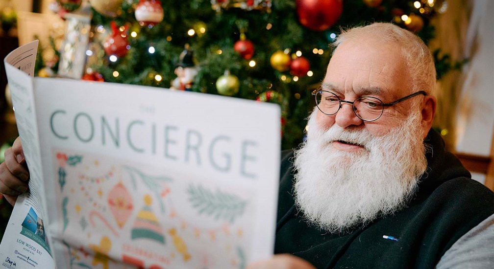 Santa catching 5 minutes peace a quiet with the Concierge magazine