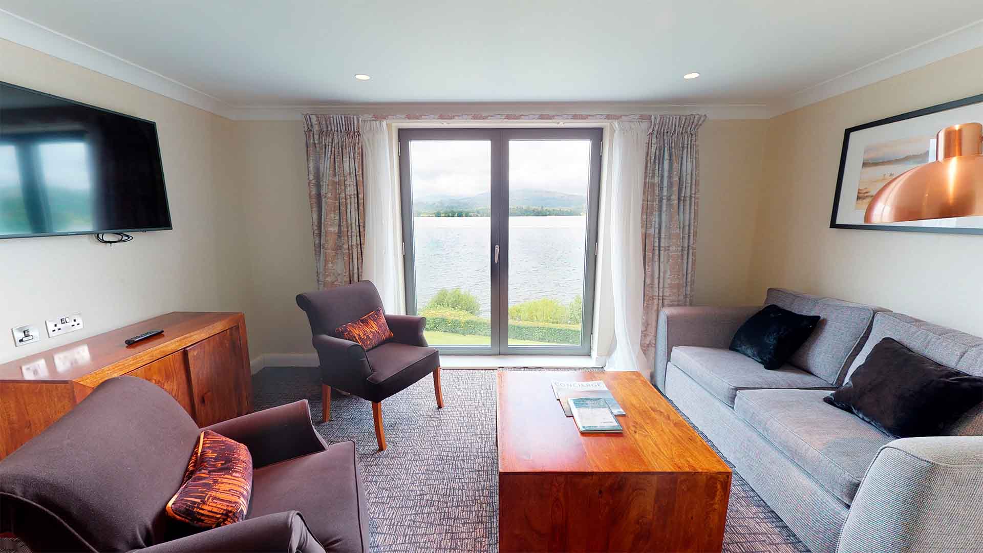 A Resort Lime Lake View hotel bedroom at Low Wood Bay Resort & Spa