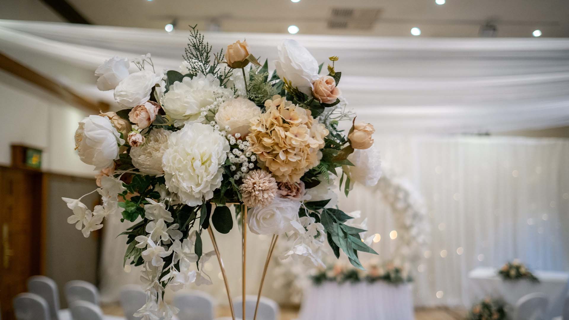Flowers by the entrance
