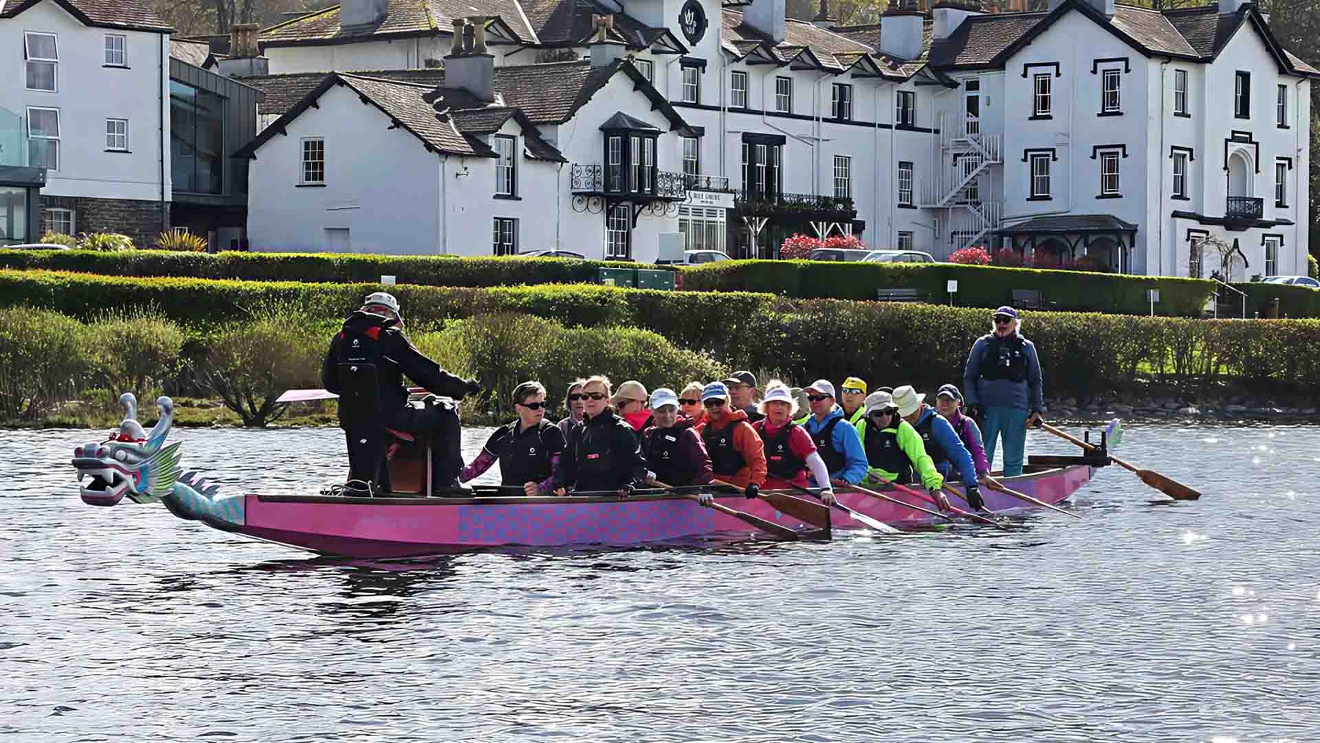 Paddlers for life training on lake Windermere
