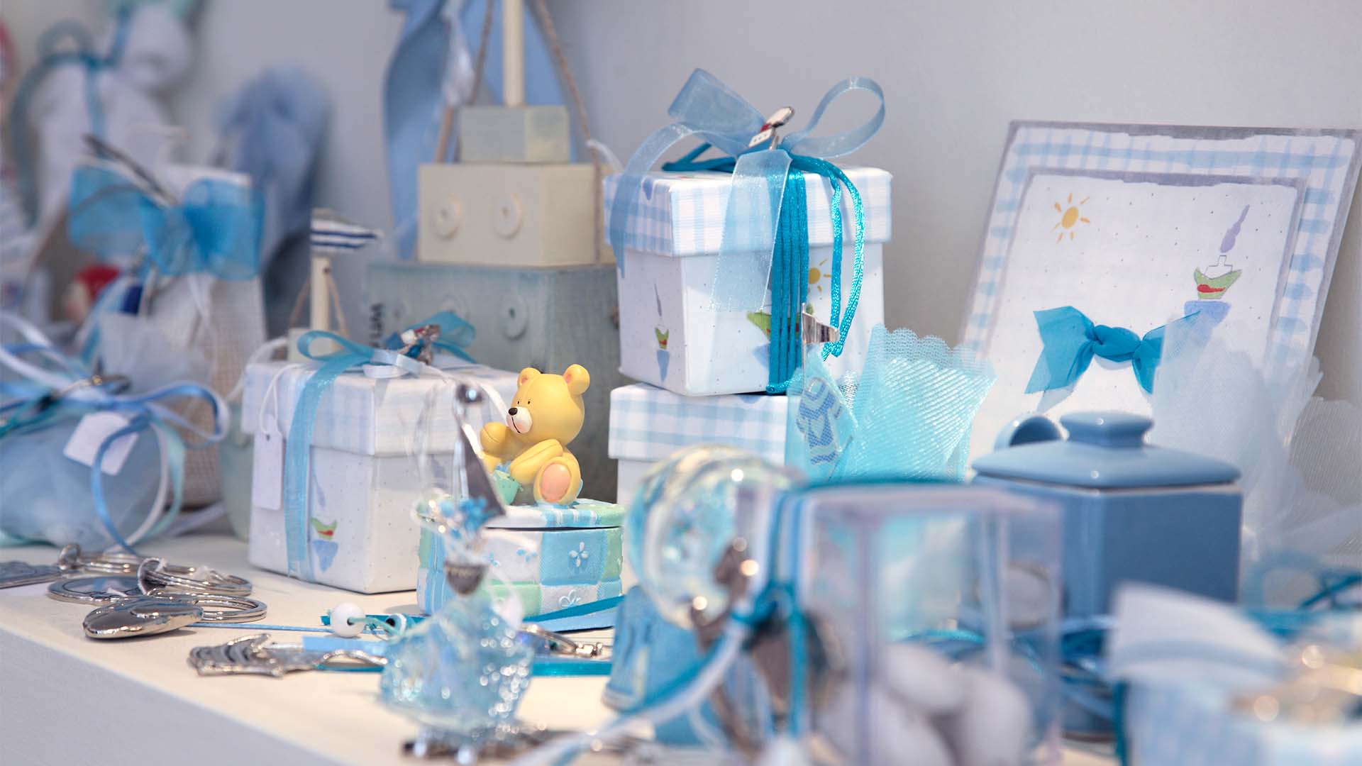 Boys themed presents at a baby shower