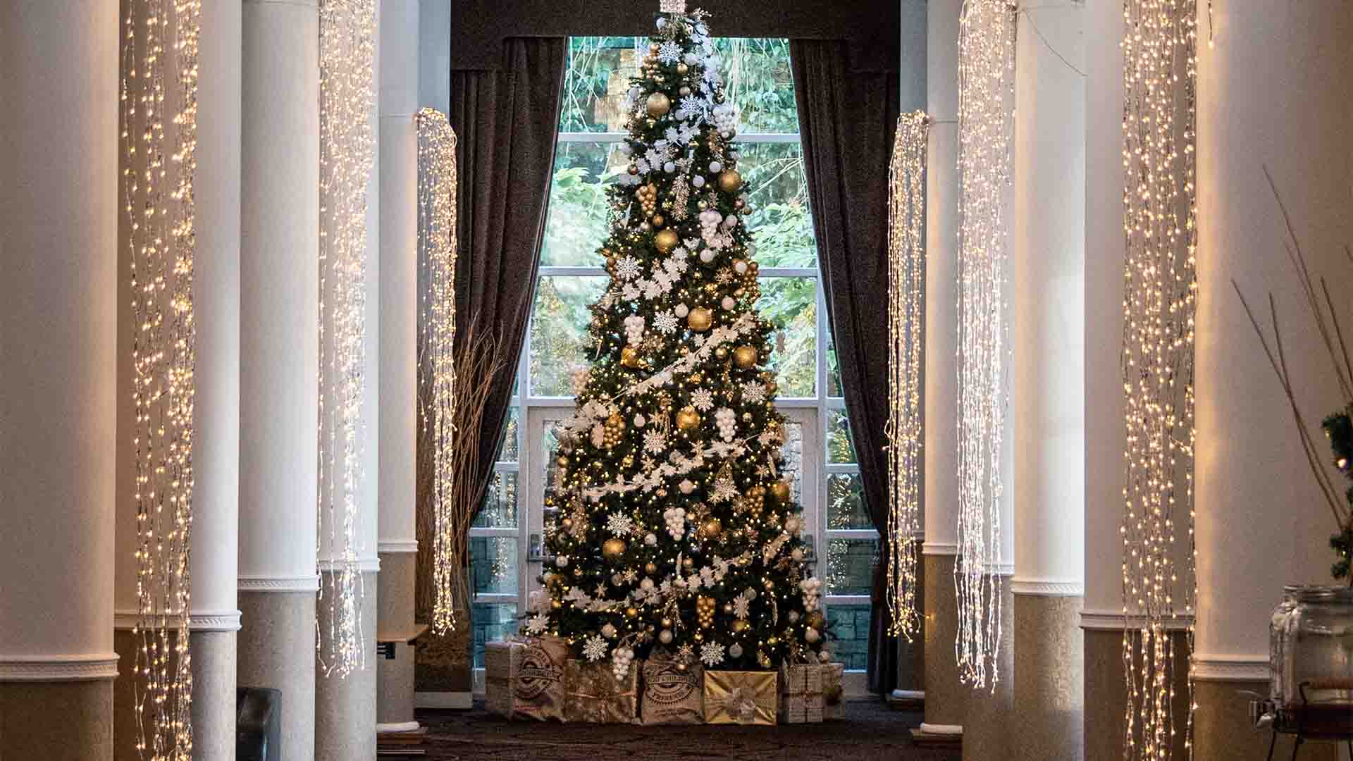 Christmas Tree in the gallery lounge at Low Wood Bay