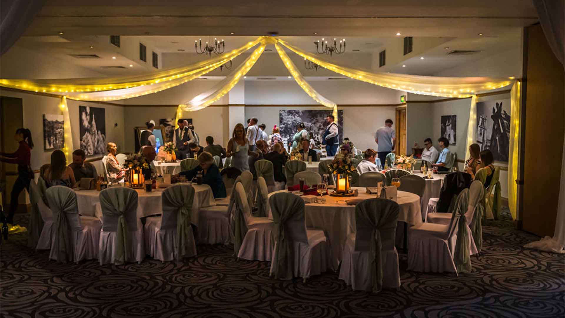 Wedding celebrations in the evening in the Bowland Suite