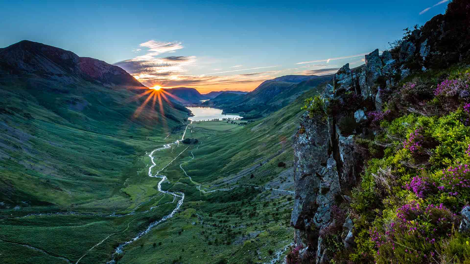 Sunset over Buttermere from above the Honister Pass