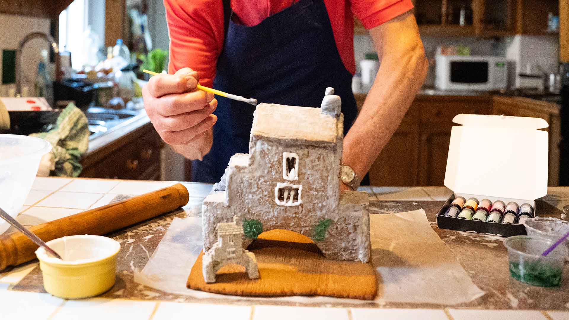Bridge house as a gingerbread construction