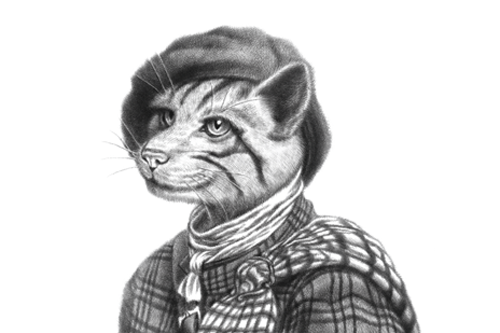 Wild Cat the Scotsman logo line art