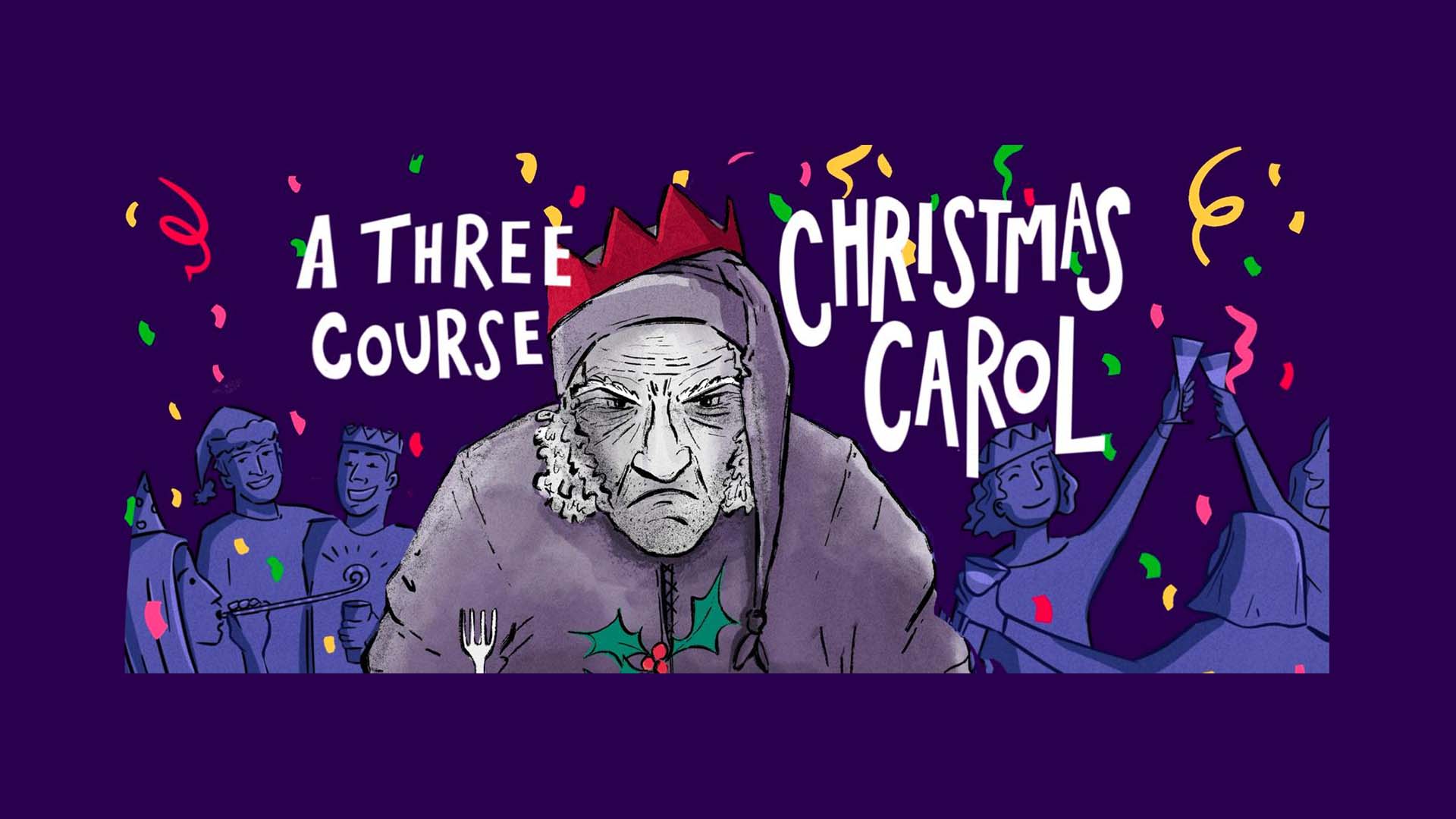 Three course Christmas carol artwork