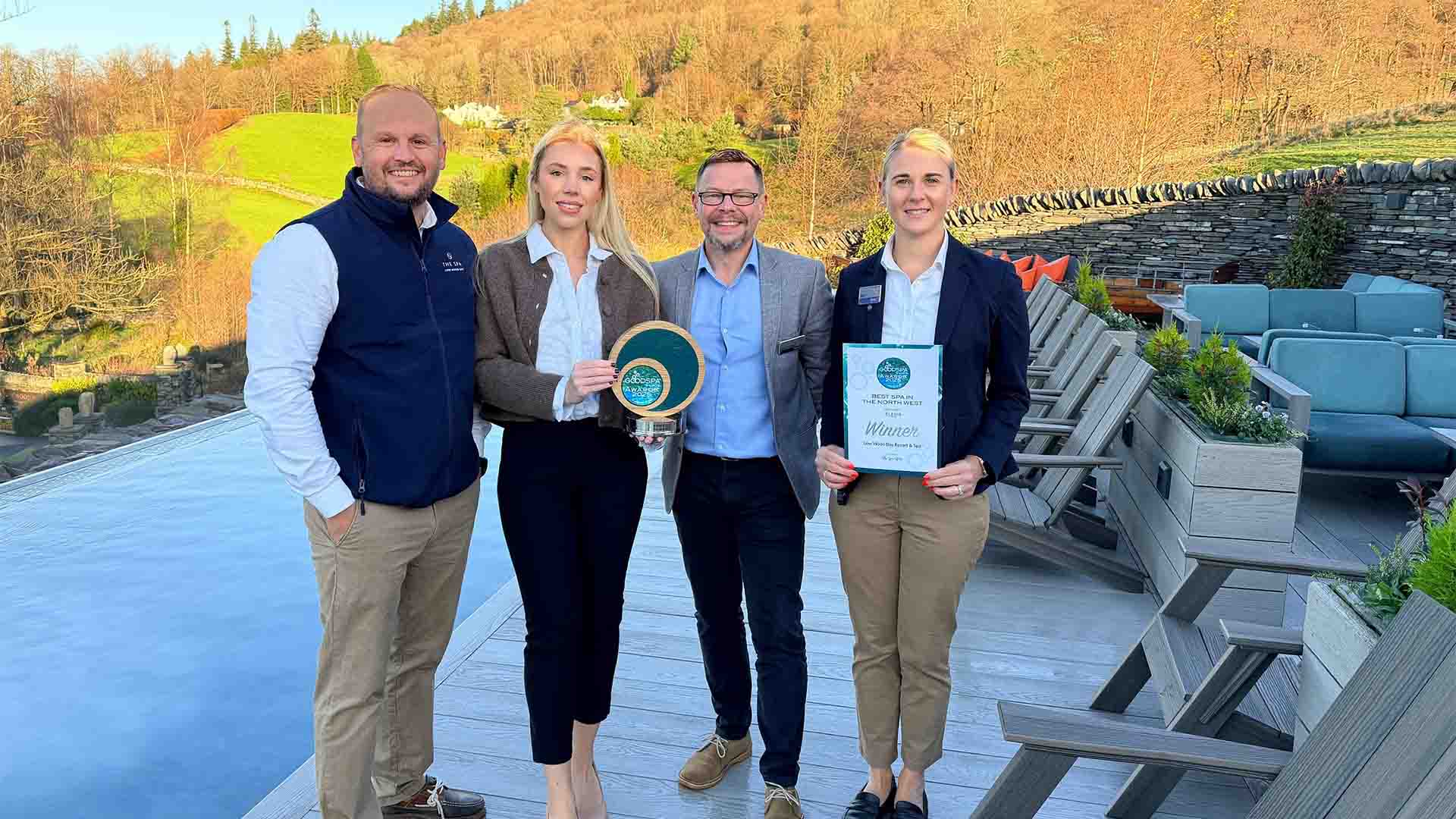 The senior spa team with their award