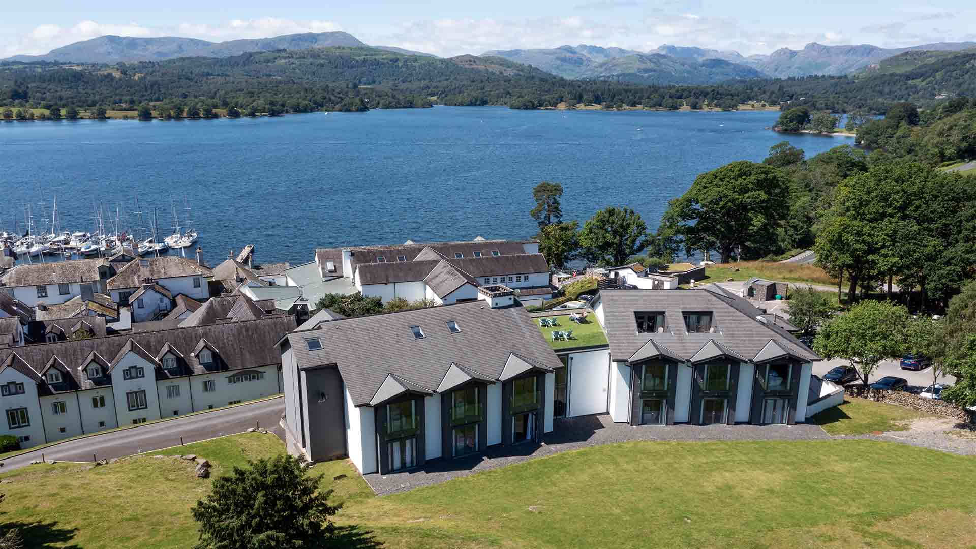 The Winander Club with Windermere and Lake District fells behind