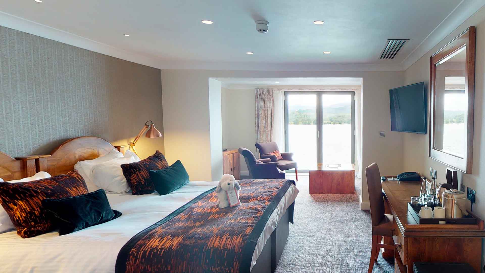 A Resort Lime Lake View hotel bedroom at Low Wood Bay Resort & Spa