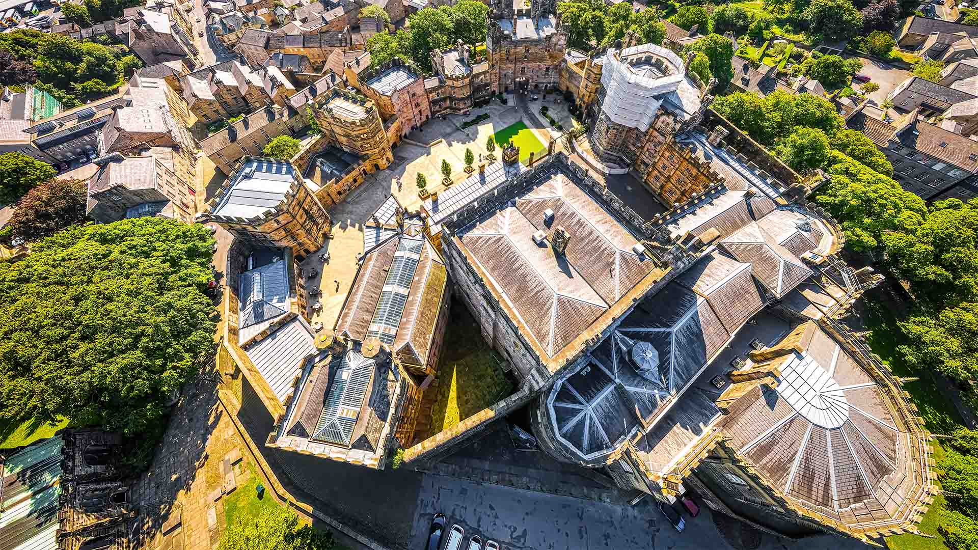 Lancaster Castle from the air