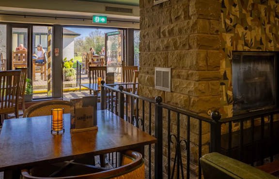 The courtyard area of The Sandeman Bar at Lancaster House Hotel