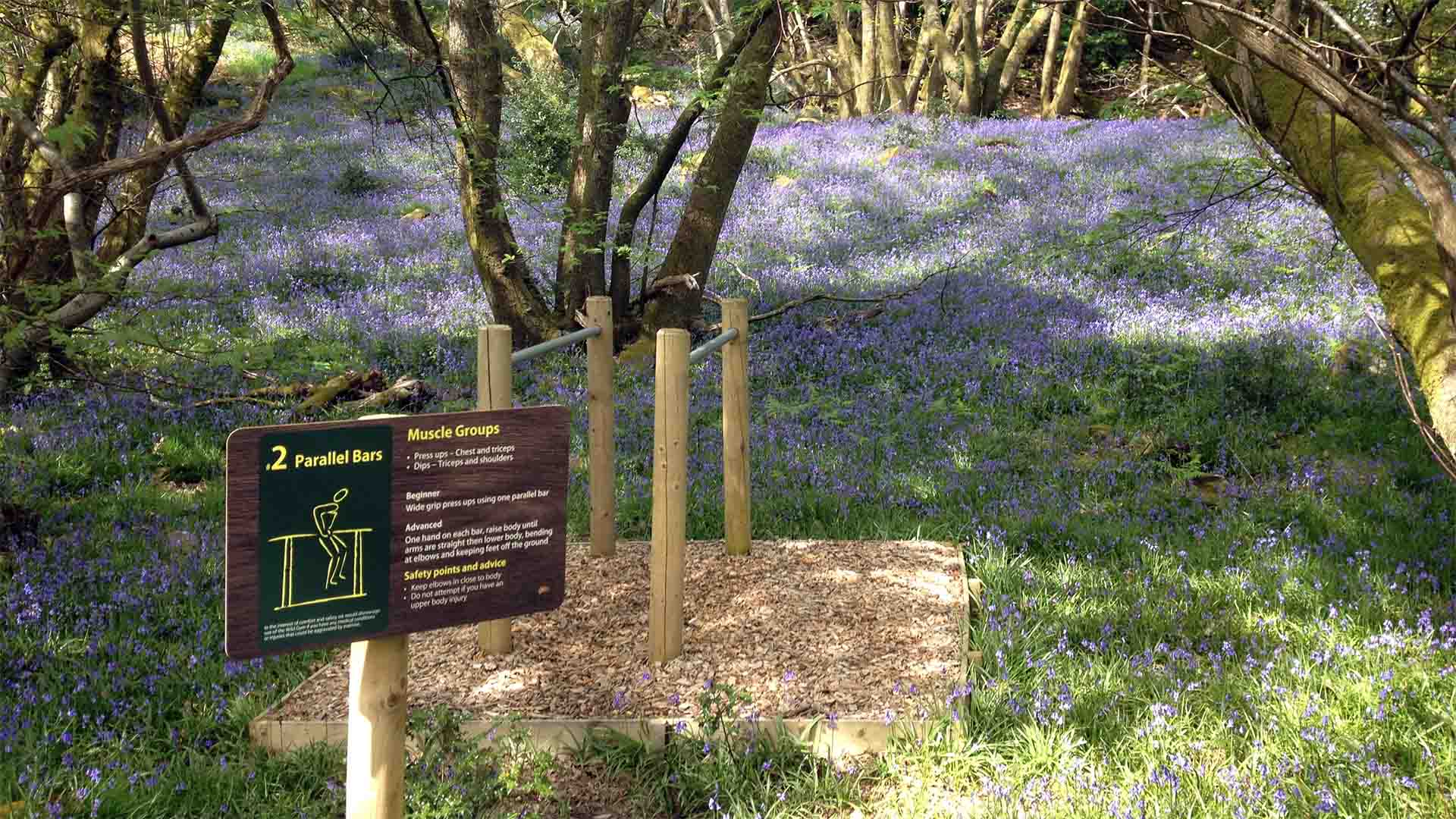 The fitness trail at Wild Boar Estate