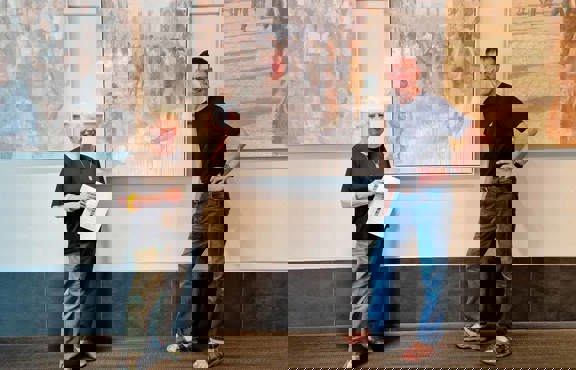 Norman Long and Mary Gavagan in the Atrium at Low Wood Bay