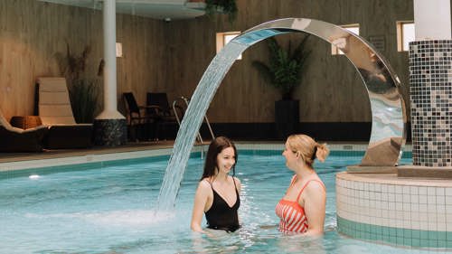 Two women in the main swimming pool