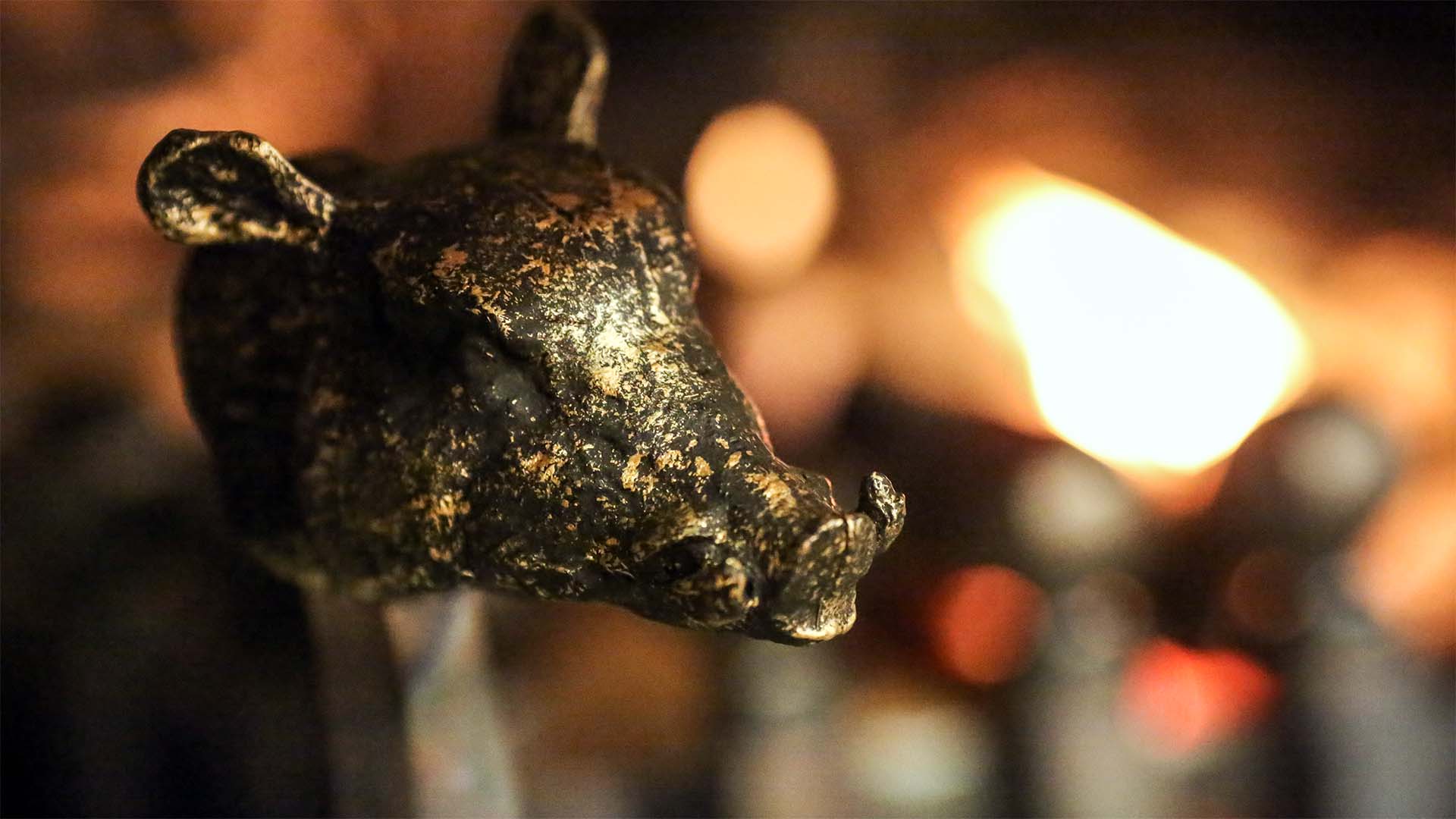 Boars head detail from the fire grate