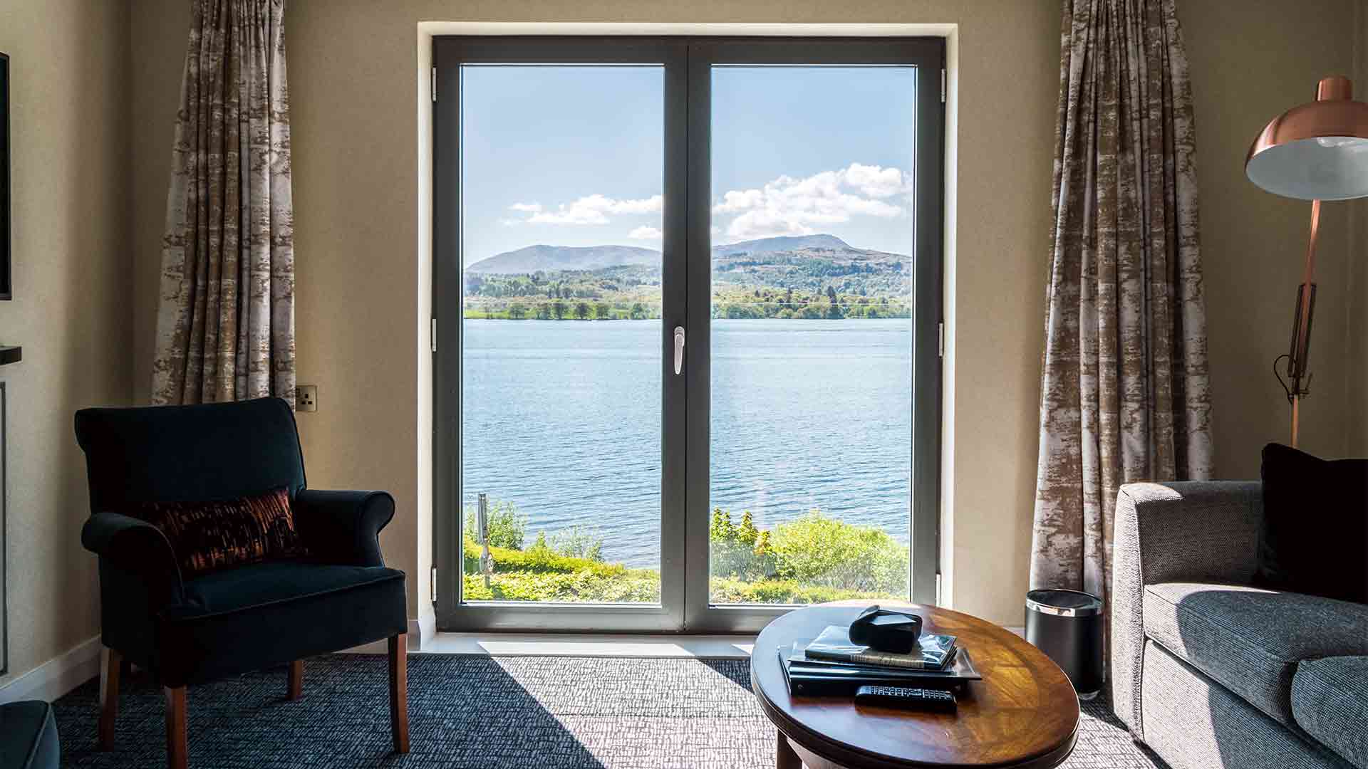 A Resort Lime Lake View hotel bedroom at Low Wood Bay Resort & Spa