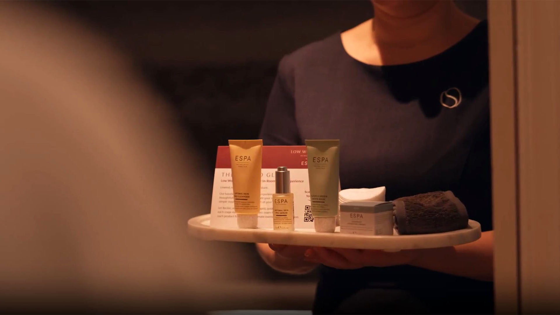 Guided glow products on a tray delivered to bedroom