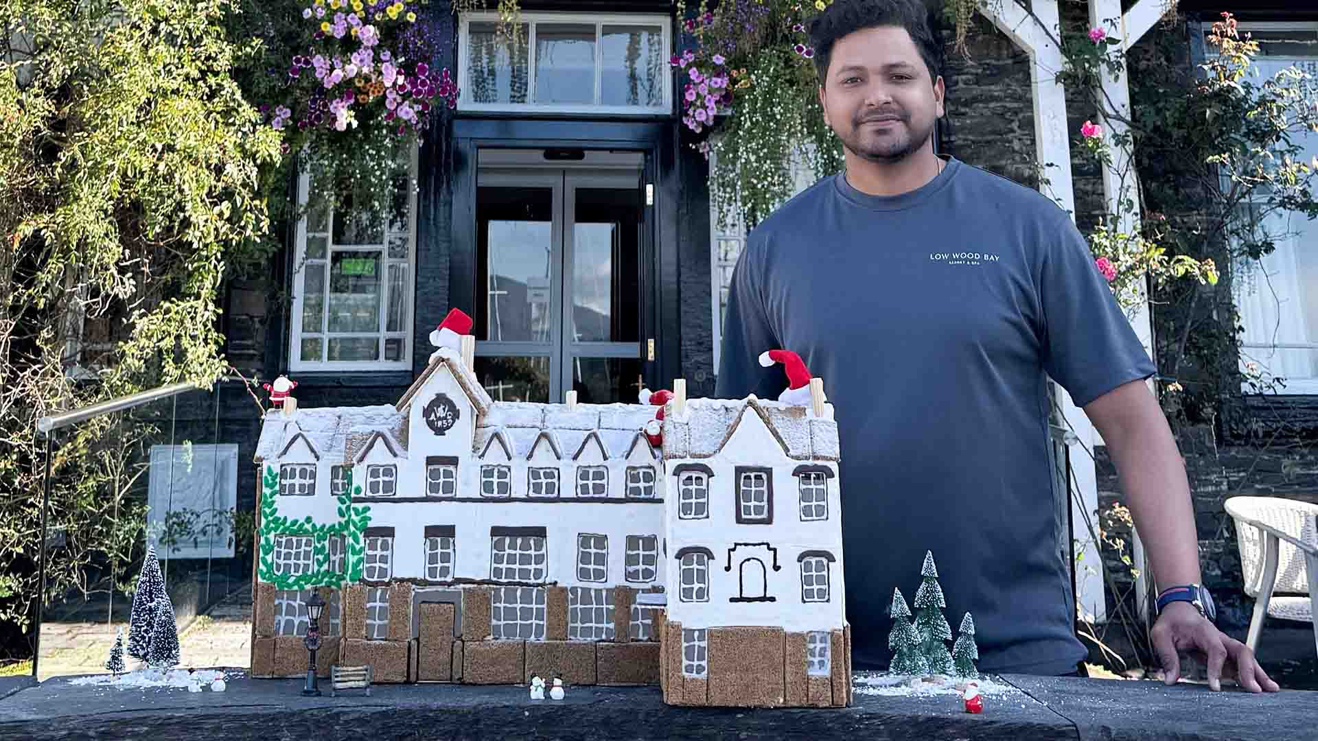 Chef Jiblin Thomas with his recreation of Low Wood Bay