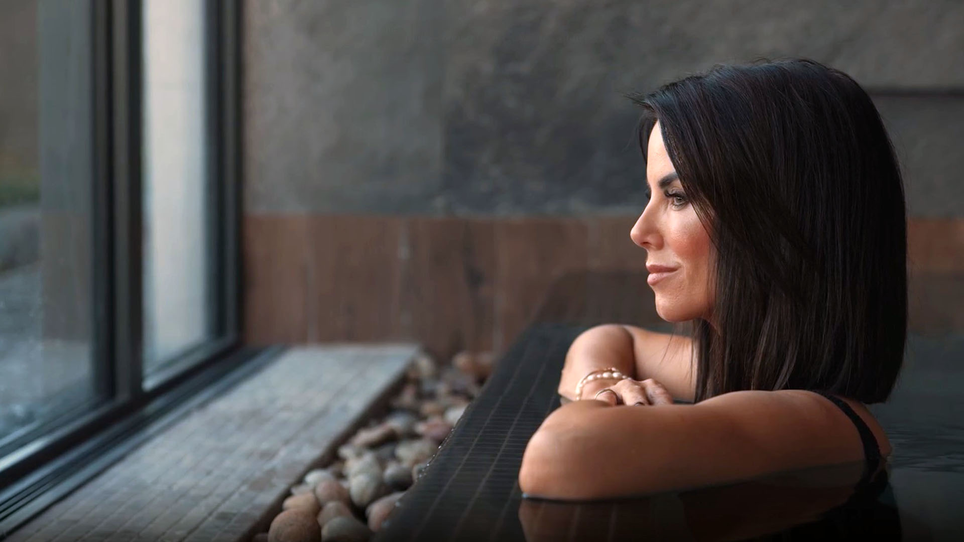 Young woman in the indoor thermal space at The Spa