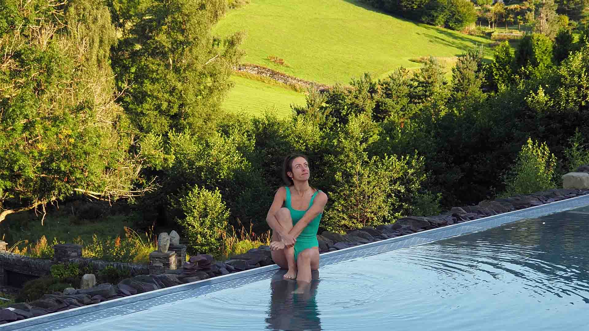 Young woman sat relaxing at The Spa