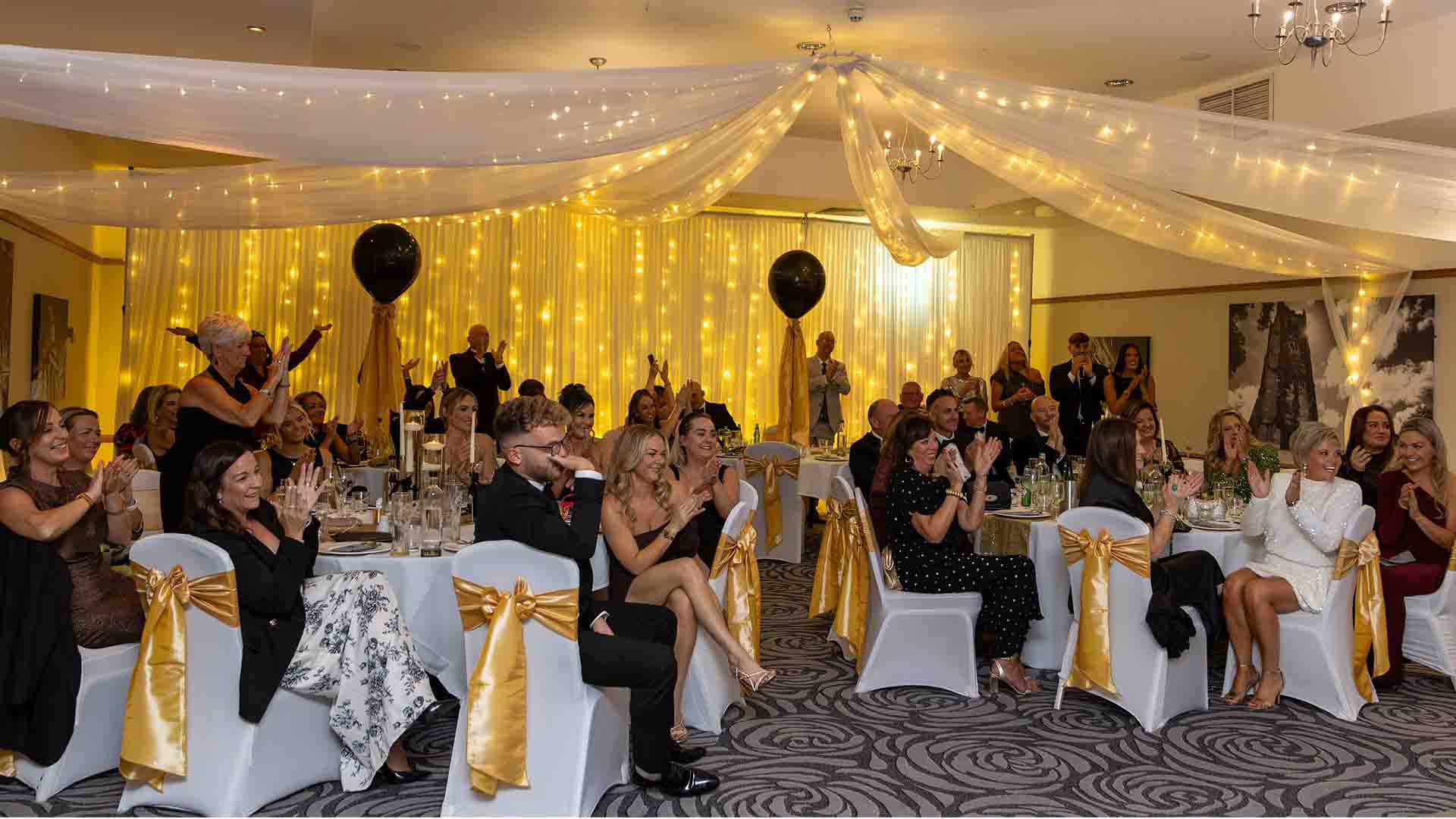 Wedding guests in the Bowland Suite